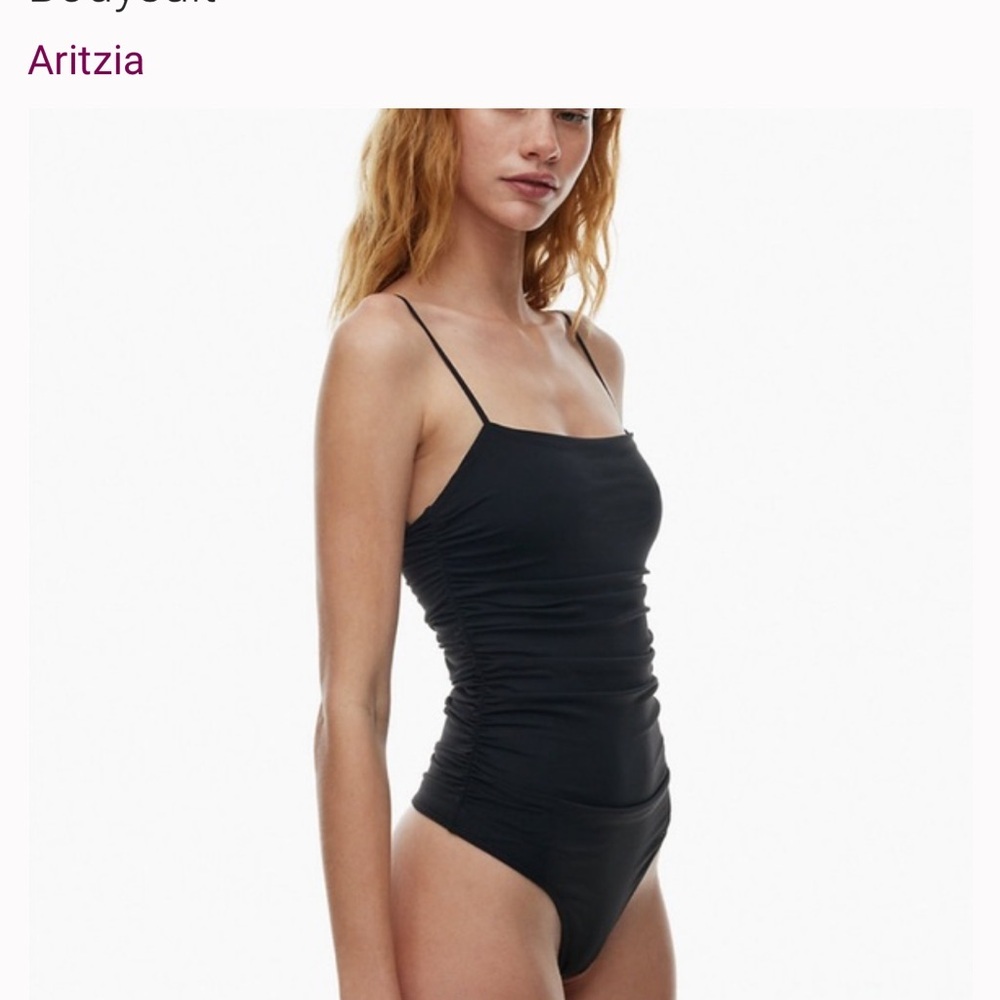Aritzia Babaton Contour Ruched Bodysuit | Ruched Detail | Size S | Black - Picture 5 of 5